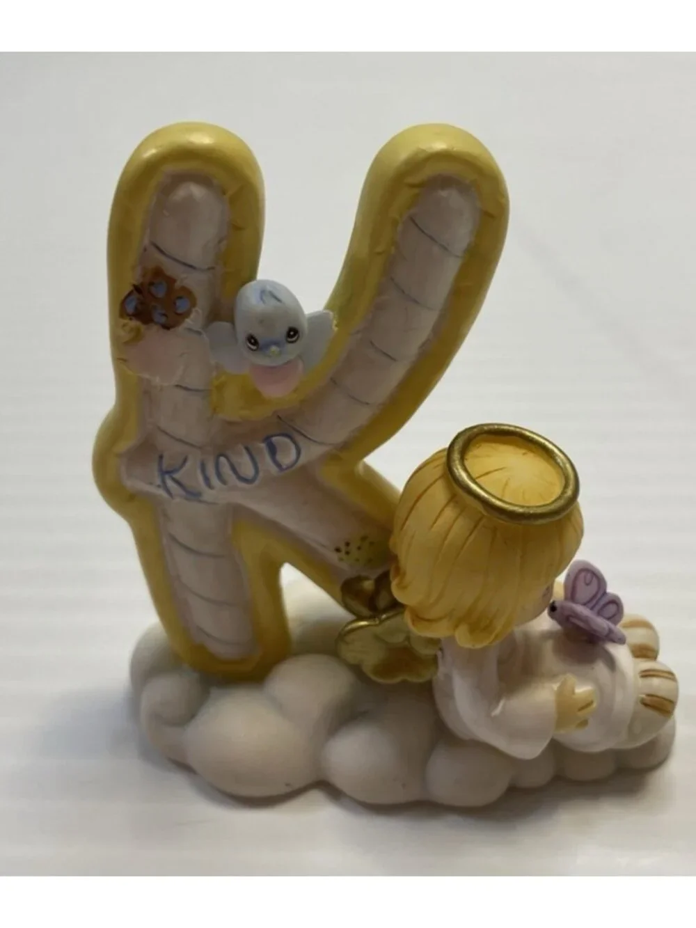 Precious Moments Letter K for Kind Angel Bird & Butterfly Figurine 2002 - NEW